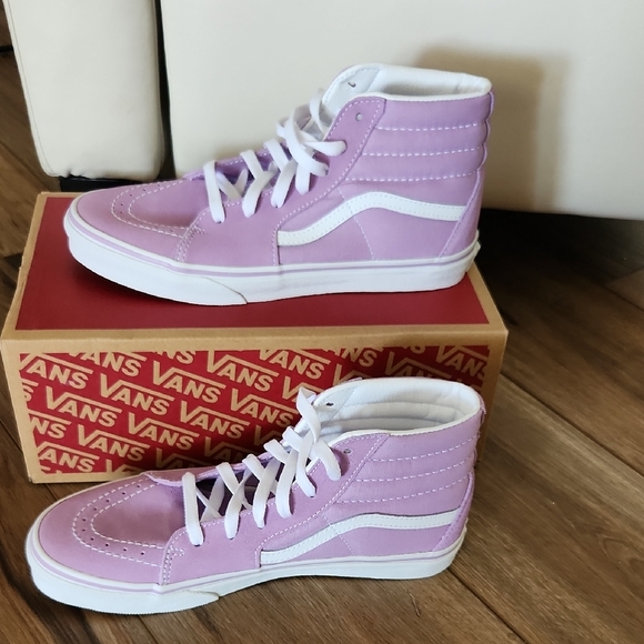 VANS Off The Wall Women Sk8 Hi Lavender High-Top Suede Skate New Sneakers Size 7 - Picture 6 of 7